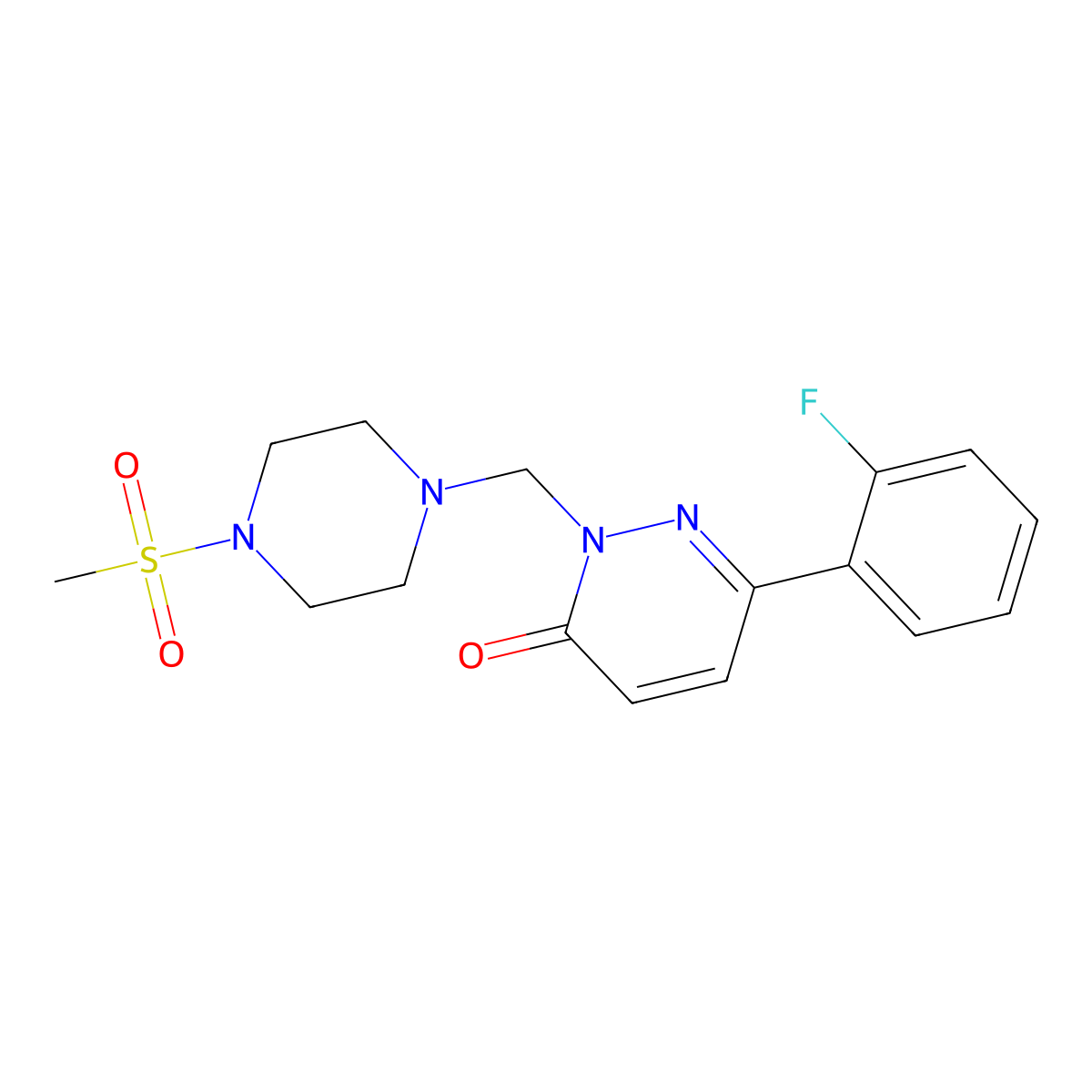 6-(2-fluorophenyl)-2-{[4-(methylsulfonyl)piperazin-1-yl]methyl}pyridazin-3(2H)-one molecular structure, CAS 1374547-14-4
