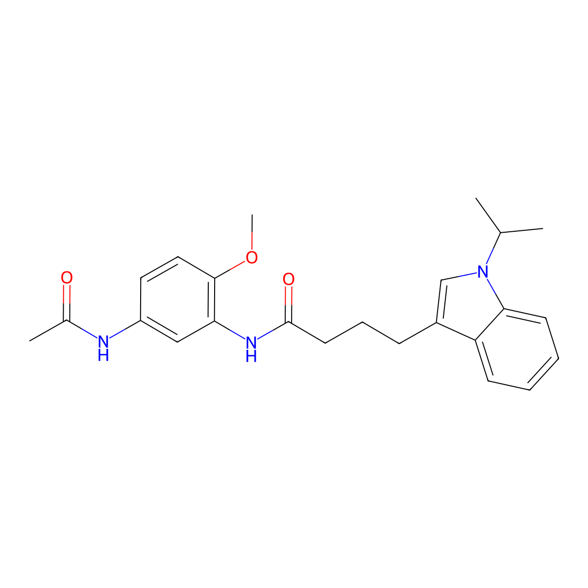 N-[5-(acetylamino)-2-methoxyphenyl]-4-[1-(propan-2-yl)-1H-indol-3-yl]butanamide molecular structure, CAS 1374547-16-6