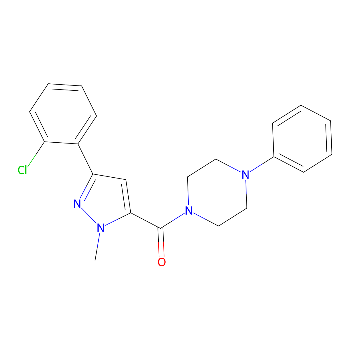[3-(2-chlorophenyl)-1-methyl-1H-pyrazol-5-yl](4-phenylpiperazino)methanone molecular structure, CAS 1374547-21-3
