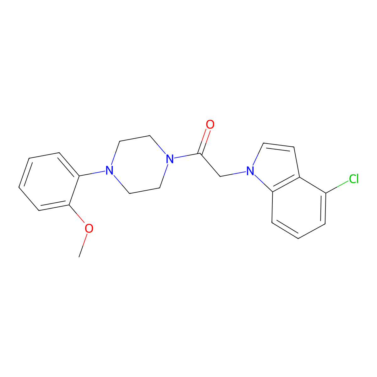 2-(4-chloro-1H-indol-1-yl)-1-[4-(2-methoxyphenyl)piperazin-1-yl]ethanone molecular structure, CAS 1374547-24-6