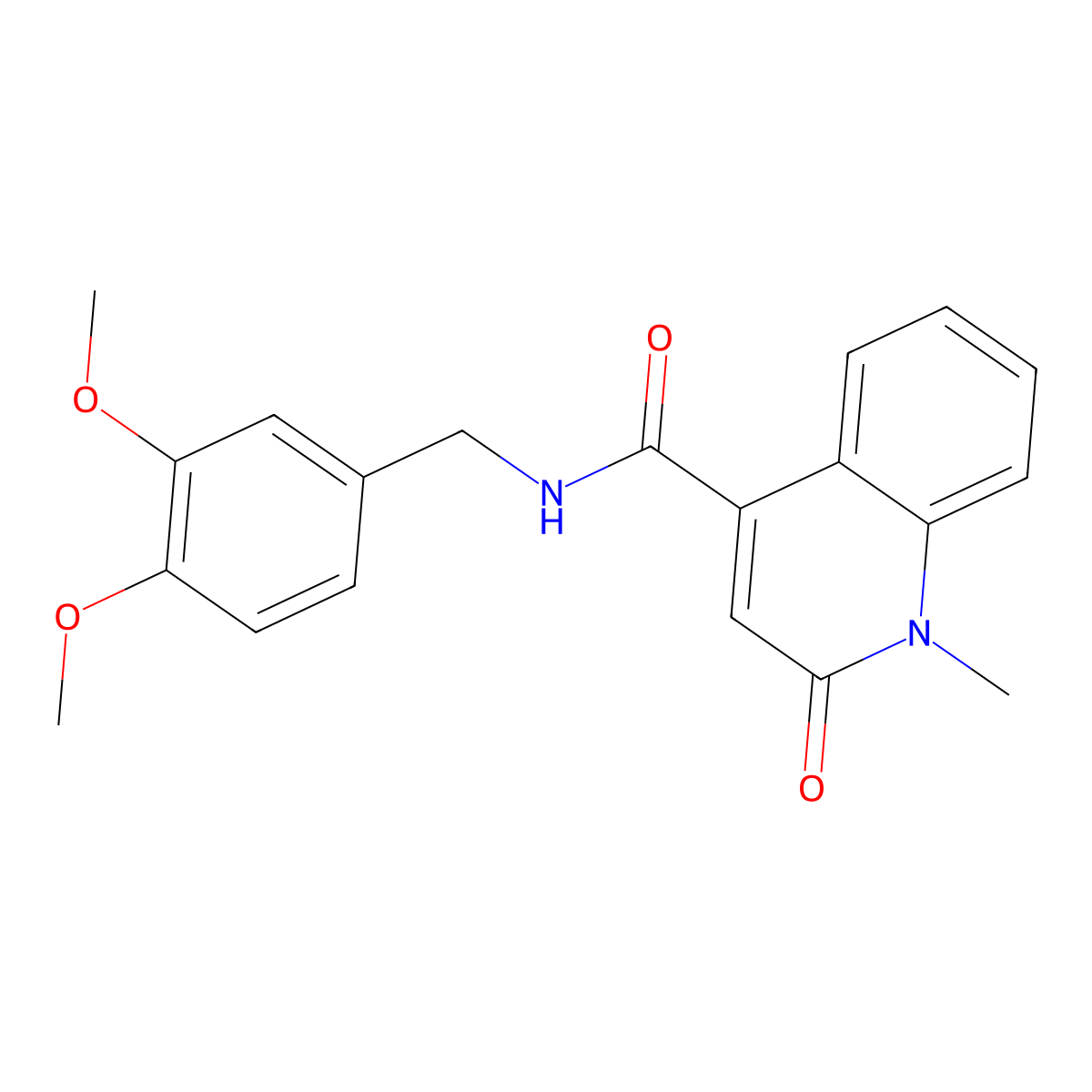 N-(3,4-dimethoxybenzyl)-1-methyl-2-oxo-1,2-dihydro-4-quinolinecarboxamide molecular structure, CAS 1374547-36-0