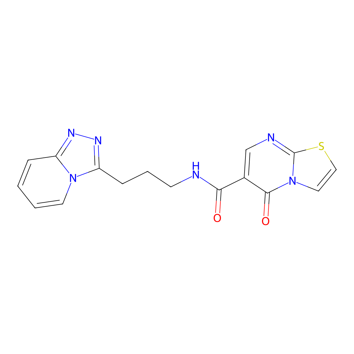 5-oxo-N-[3-([1,2,4]triazolo[4,3-a]pyridin-3-yl)propyl]-5H-[1,3]thiazolo[3,2-a]pyrimidine-6-carboxamide molecular structure, CAS 1374547-41-7