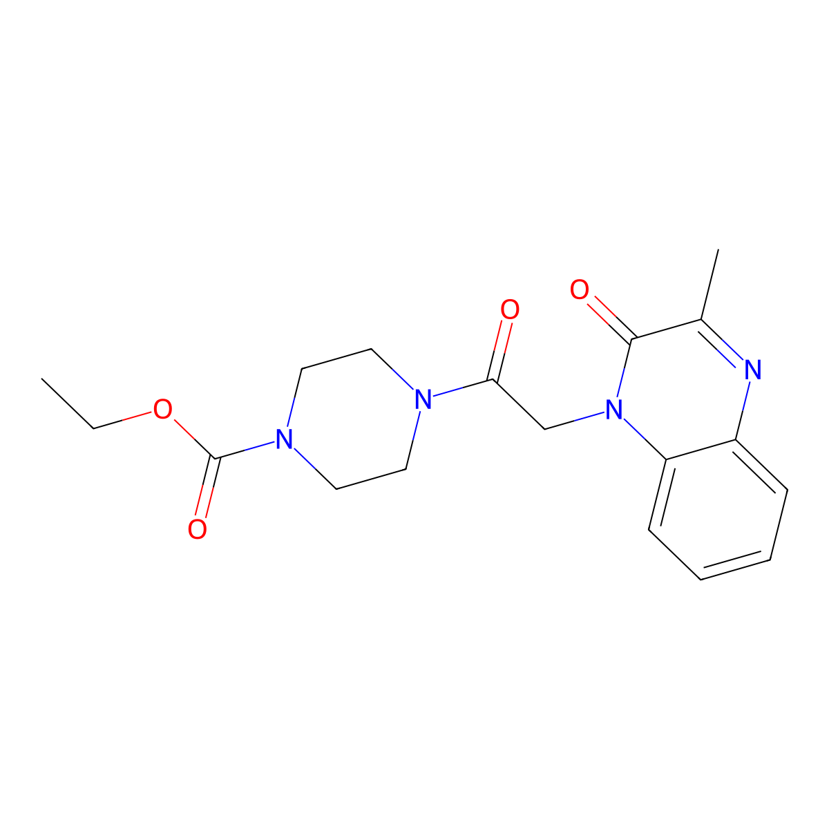 ethyl 4-[(3-methyl-2-oxoquinoxalin-1(2H)-yl)acetyl]piperazine-1-carboxylate molecular structure, CAS 1374547-42-8