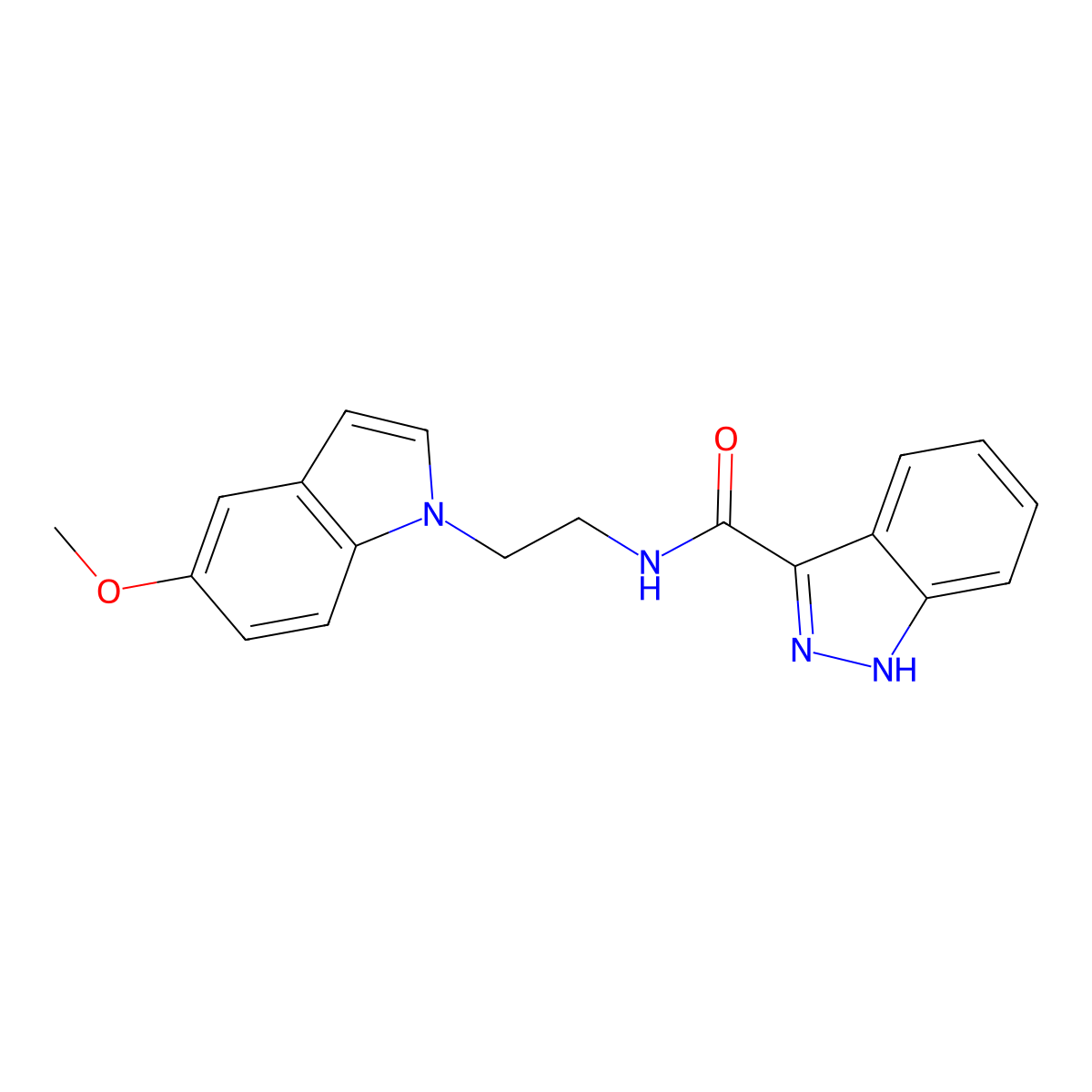 N-[2-(5-methoxy-1H-indol-1-yl)ethyl]-1H-indazole-3-carboxamide molecular structure, CAS 1374547-46-2