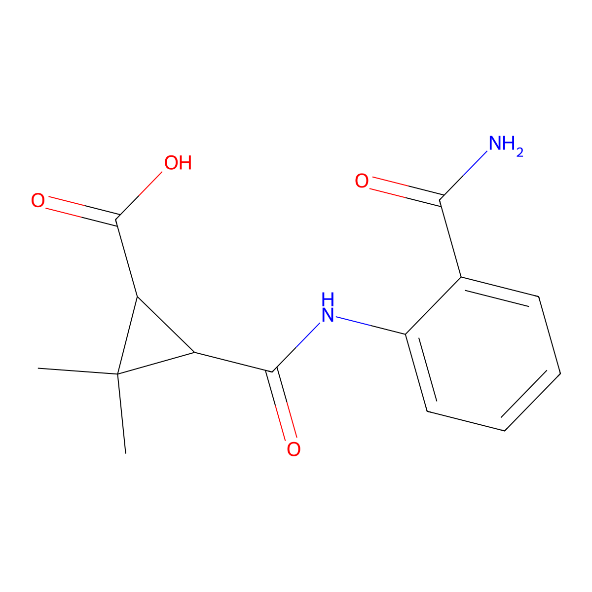 3-((2-Carbamoylphenyl)carbamoyl)-2,2-dimethylcyclopropanecarboxylic acid molecular structure, CAS 1374547-52-0