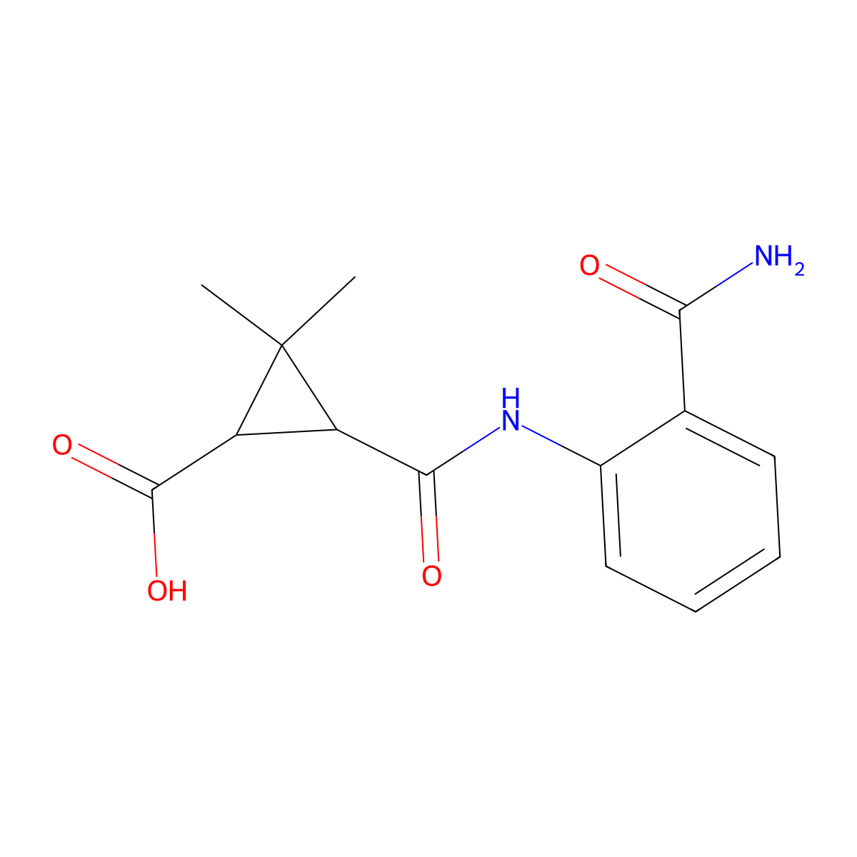 3-((2-Carbamoylphenyl)carbamoyl)-2,2-dimethylcyclopropanecarboxylic acid molecular structure, CAS 1374547-52-0