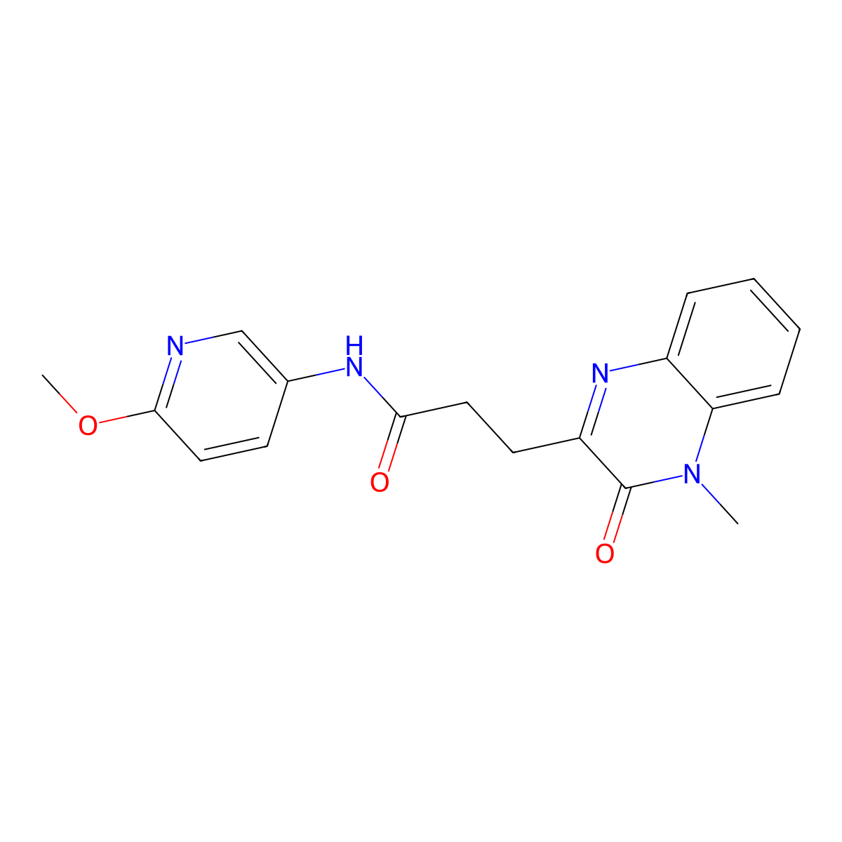 N-(6-methoxypyridin-3-yl)-3-(4-methyl-3-oxo-3,4-dihydroquinoxalin-2-yl)propanamide molecular structure, CAS 1374547-53-1