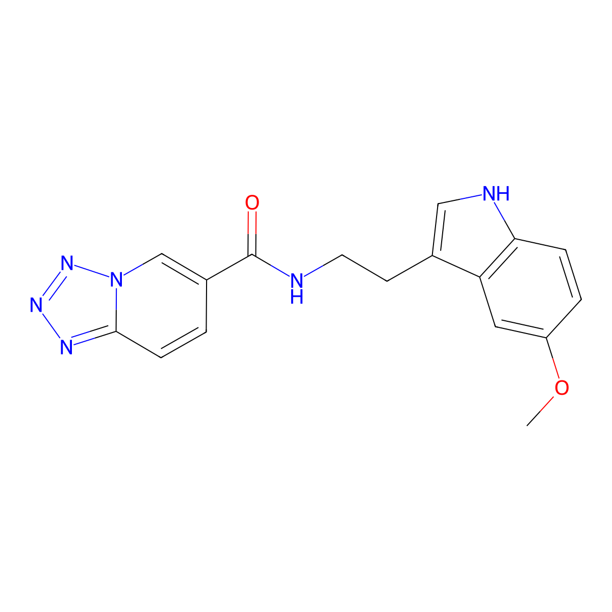 N-[2-(5-methoxy-1H-indol-3-yl)ethyl]tetrazolo[1,5-a]pyridine-6-carboxamide molecular structure, CAS 1374547-59-7