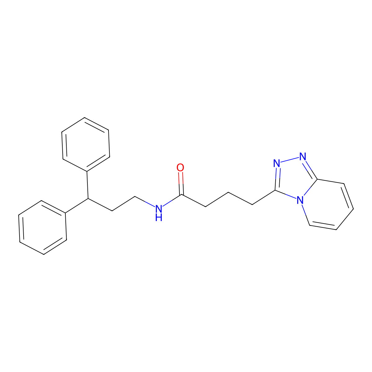 4-([1,2,4]triazolo[4,3-a]pyridin-3-yl)-N-(3,3-diphenylpropyl)butanamide molecular structure, CAS 1374547-61-1