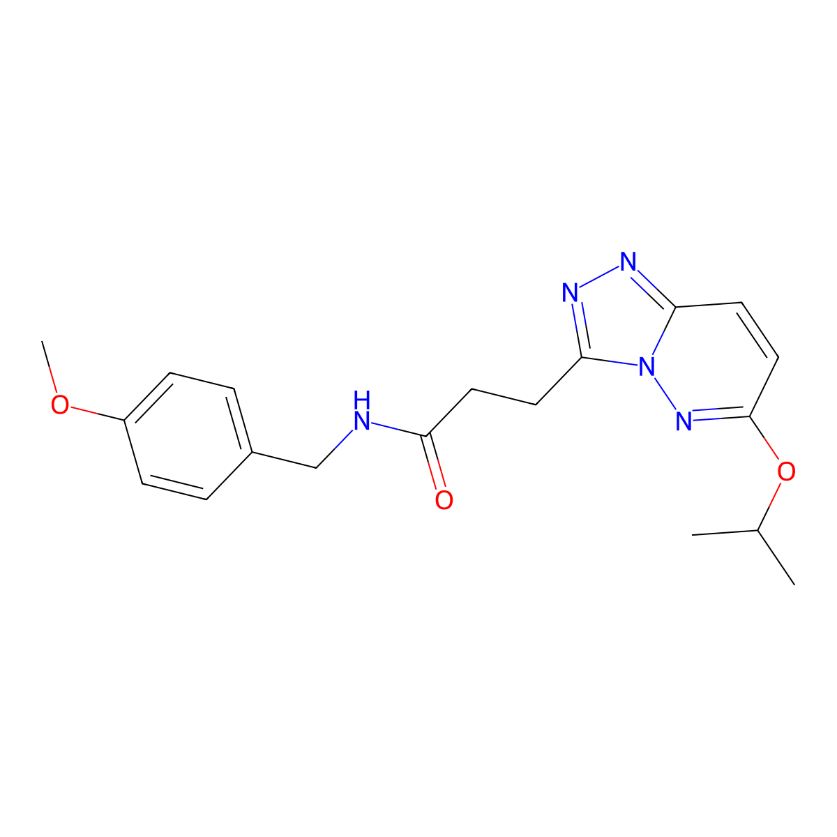3-(6-isopropoxy-[1,2,4]triazolo[4,3-b]pyridazin-3-yl)-N-(4-methoxybenzyl)propanamide molecular structure, CAS 1374547-92-8