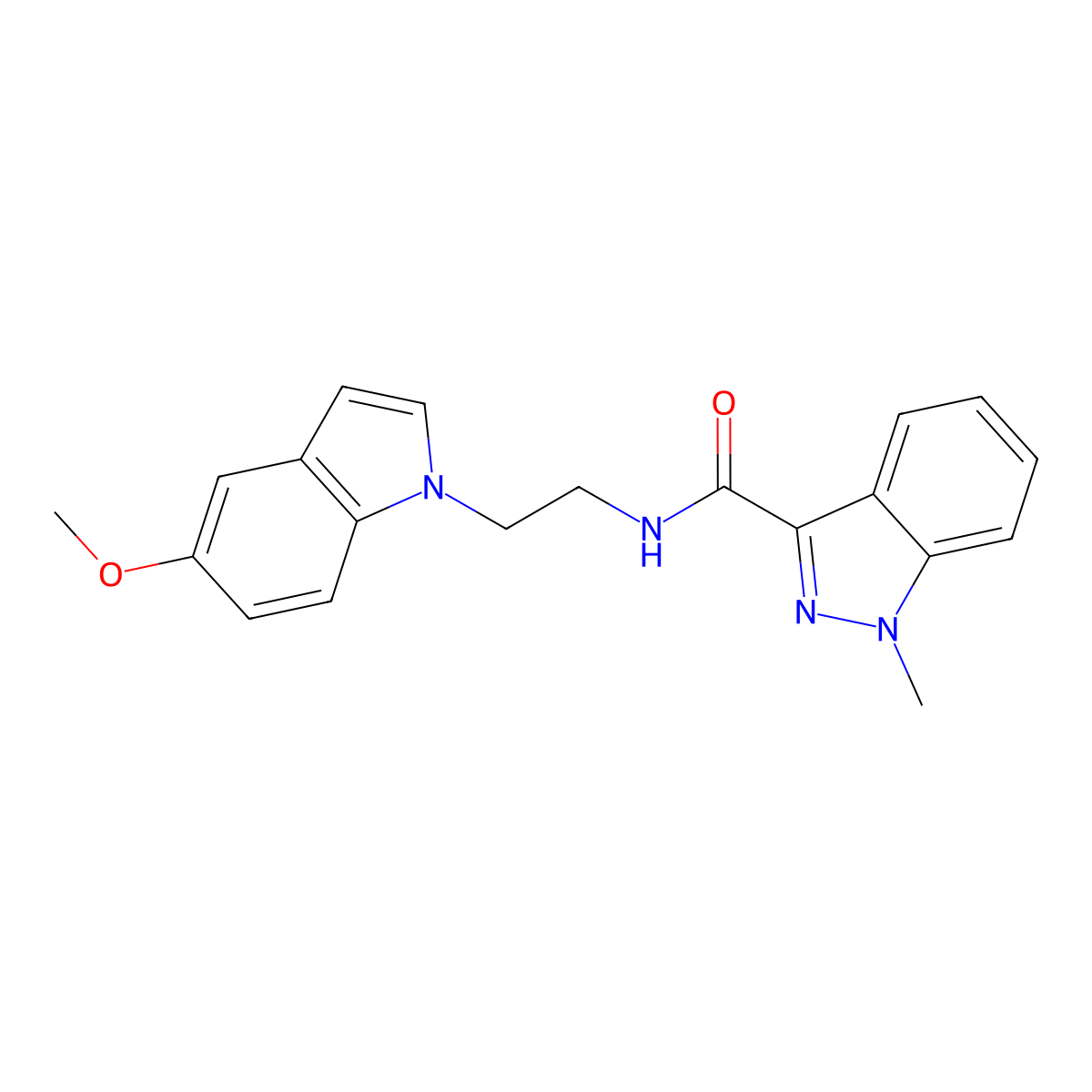 N-[2-(5-methoxy-1H-indol-1-yl)ethyl]-1-methyl-1H-indazole-3-carboxamide molecular structure, CAS 1374548-04-5