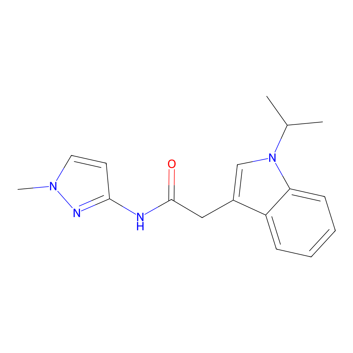 N-(1-methyl-1H-pyrazol-3-yl)-2-[1-(propan-2-yl)-1H-indol-3-yl]acetamide molecular structure, CAS 1374548-07-8
