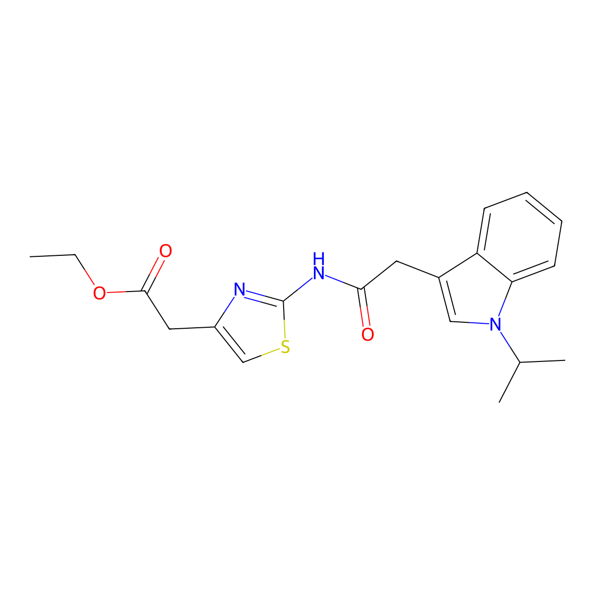 ethyl [2-({[1-(propan-2-yl)-1H-indol-3-yl]acetyl}amino)-1,3-thiazol-4-yl]acetate molecular structure, CAS 1374548-12-5