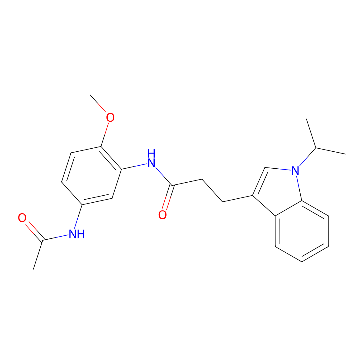N-[5-(acetylamino)-2-methoxyphenyl]-3-[1-(propan-2-yl)-1H-indol-3-yl]propanamide molecular structure, CAS 1374548-42-1
