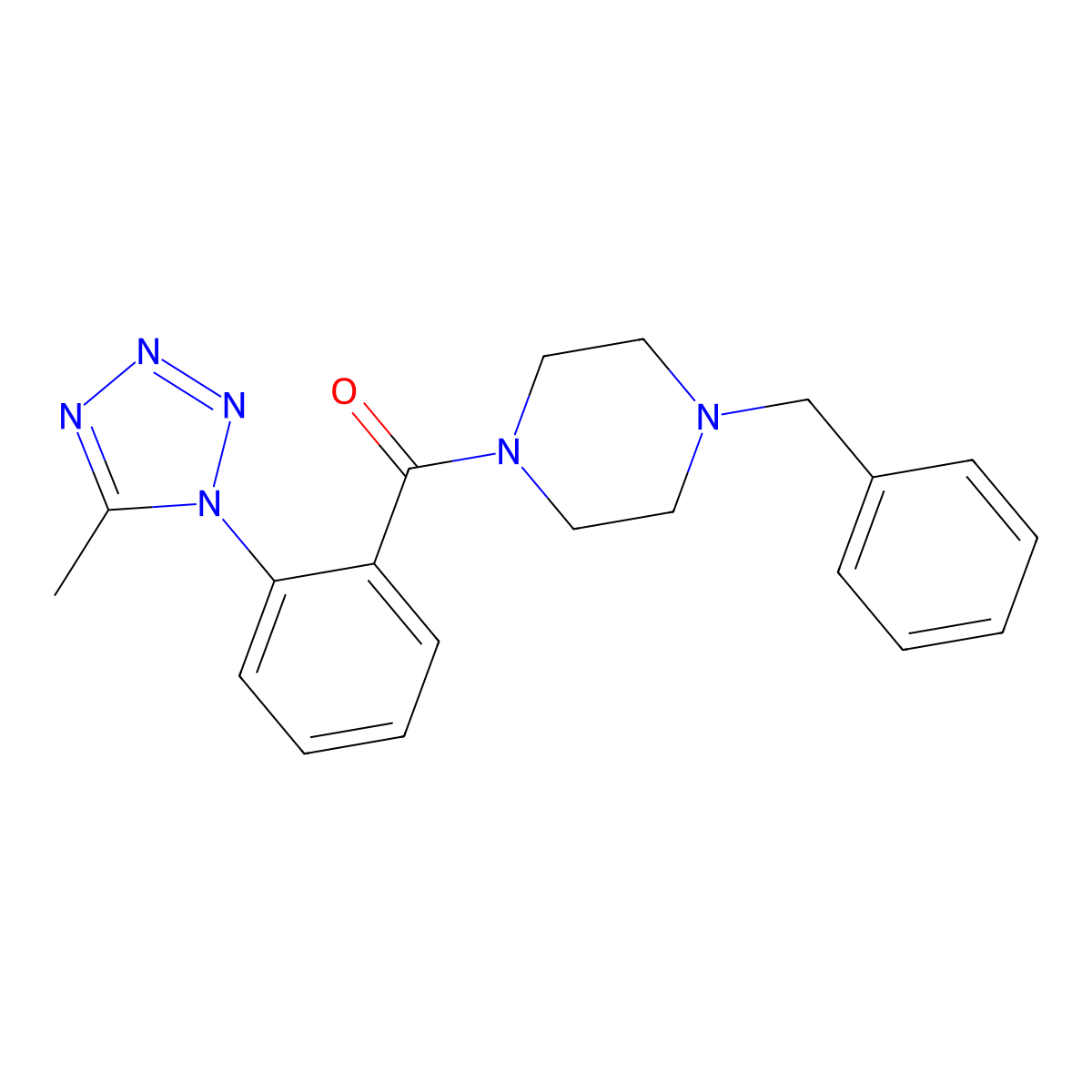 (4-benzylpiperazin-1-yl)[2-(5-methyl-1H-tetrazol-1-yl)phenyl]methanone molecular structure, CAS 1374548-43-2