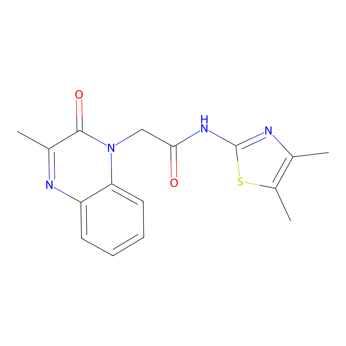 N-(4,5-dimethylthiazol-2-yl)-2-(3-methyl-2-oxoquinoxalin-1(2H)-yl)acetamide molecular structure, CAS 1374548-45-4
