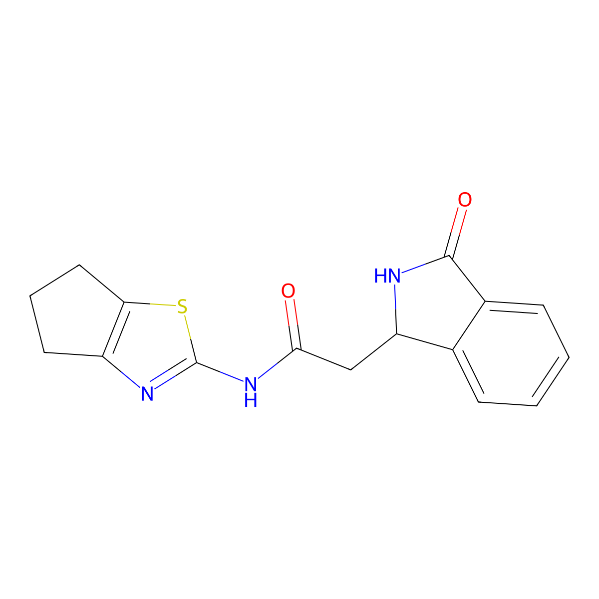 N-(5,6-dihydro-4H-cyclopenta[d]thiazol-2-yl)-2-(3-oxoisoindolin-1-yl)acetamide molecular structure, CAS 1374548-53-4