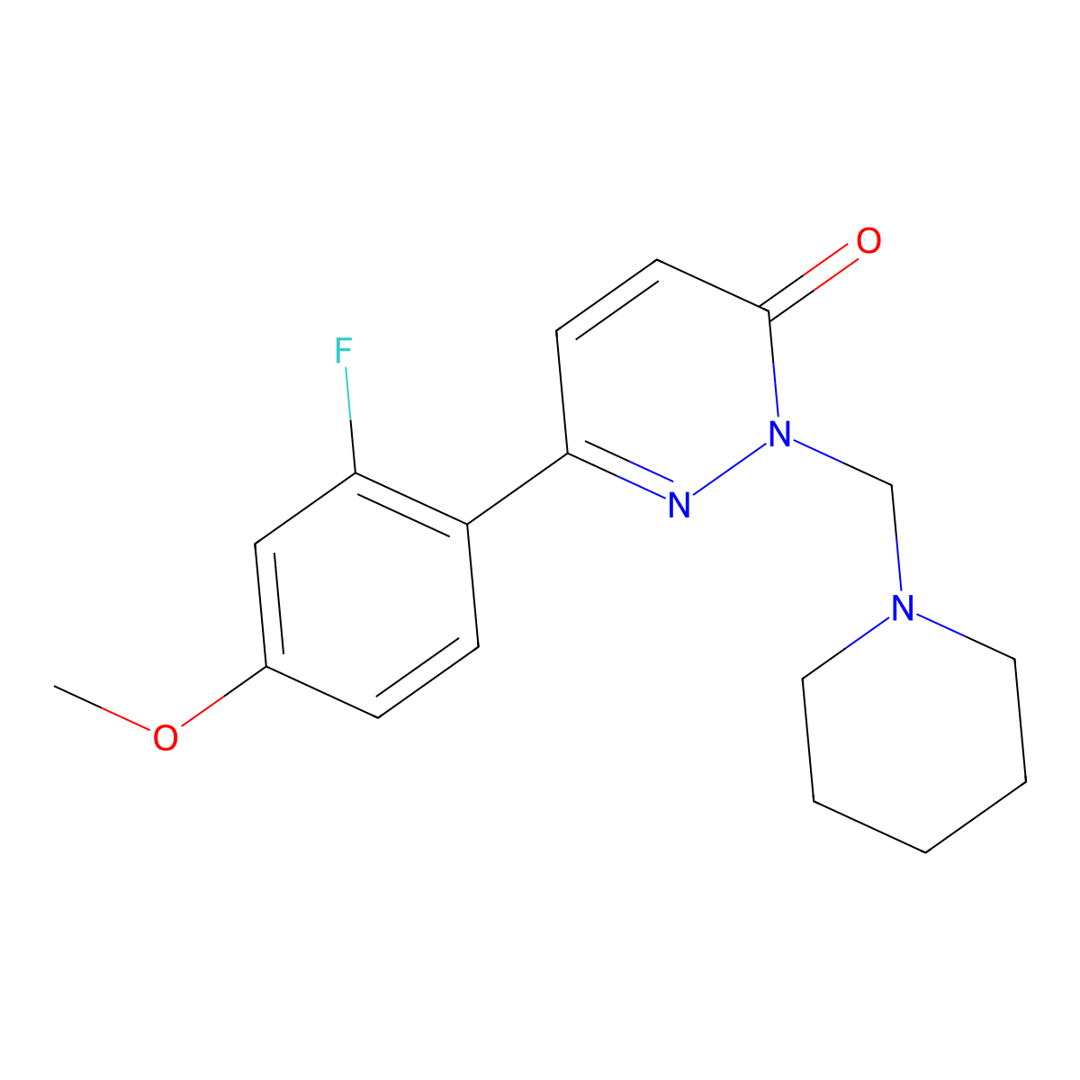 6-(2-fluoro-4-methoxyphenyl)-2-(piperidin-1-ylmethyl)pyridazin-3(2H)-one molecular structure, CAS 1374548-62-5
