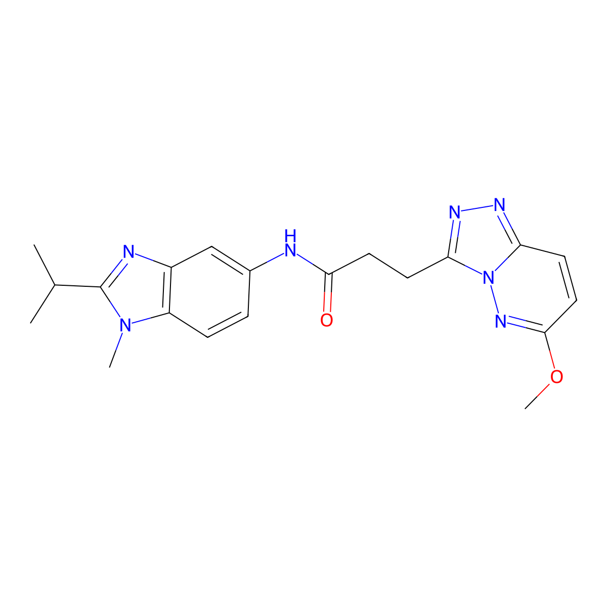 3-(6-methoxy[1,2,4]triazolo[4,3-b]pyridazin-3-yl)-N-[1-methyl-2-(propan-2-yl)-1H-benzimidazol-5-yl]propanamide molecular structure, CAS 1374548-70-5