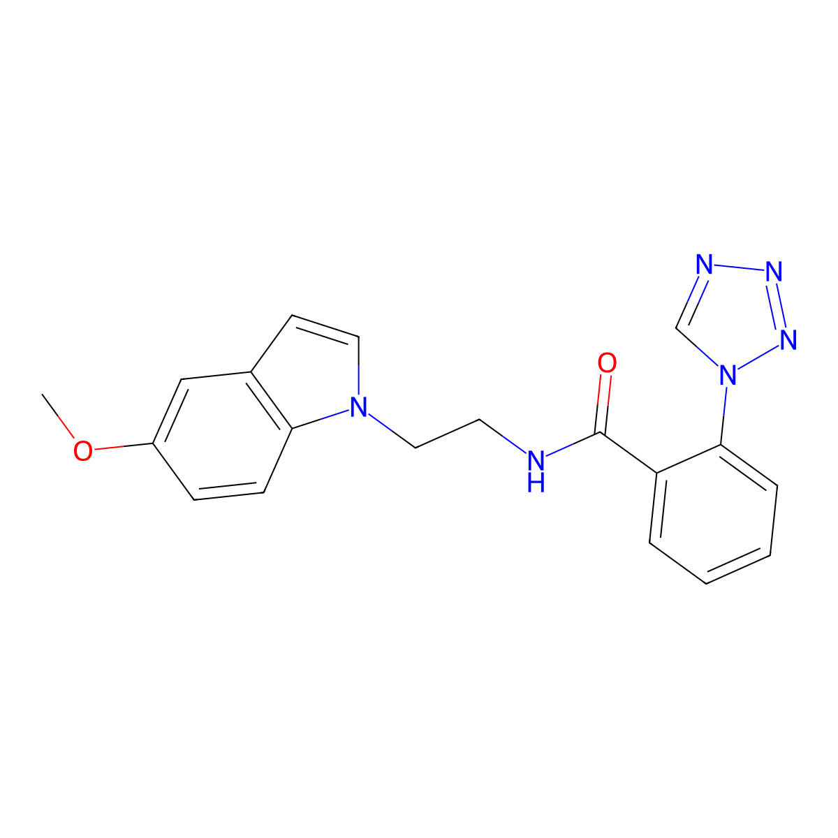 N-[2-(5-methoxy-1H-indol-1-yl)ethyl]-2-(1H-1,2,3,4-tetraazol-1-yl)benzamide molecular structure, CAS 1374549-26-4