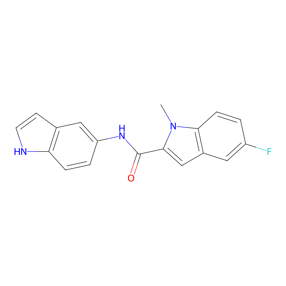 5-fluoro-N-(1H-indol-5-yl)-1-methyl-1H-indole-2-carboxamide molecular structure, CAS 1374549-48-0