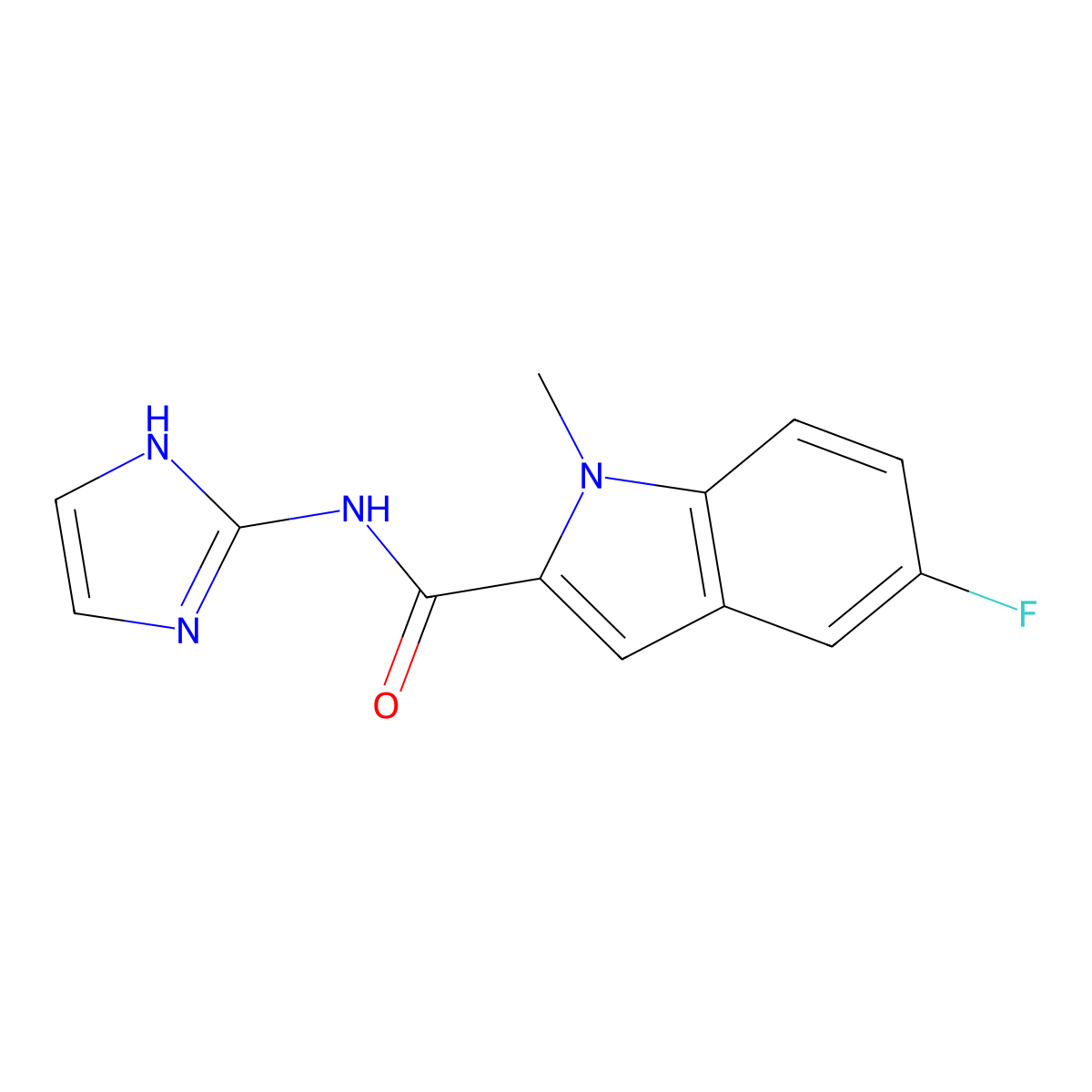 5-fluoro-N-(1H-imidazol-2-yl)-1-methyl-1H-indole-2-carboxamide molecular structure, CAS 1374549-61-7