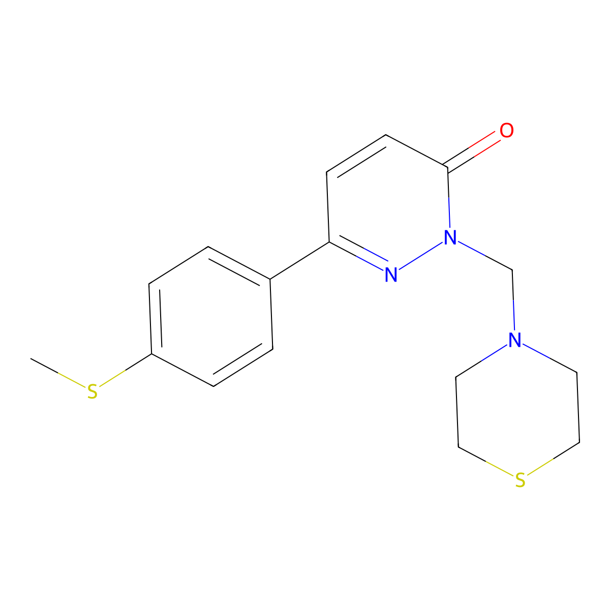 6-[4-(methylsulfanyl)phenyl]-2-(thiomorpholin-4-ylmethyl)pyridazin-3(2H)-one molecular structure, CAS 1374549-75-3
