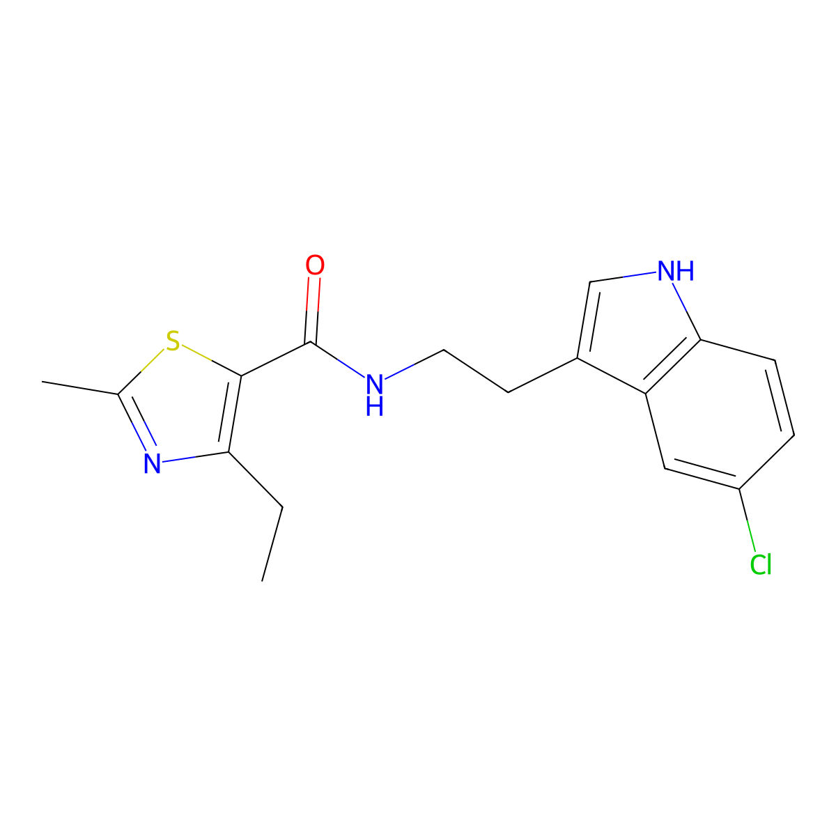 N-[2-(5-chloro-1H-indol-3-yl)ethyl]-4-ethyl-2-methyl-1,3-thiazole-5-carboxamide molecular structure, CAS 1374549-78-6