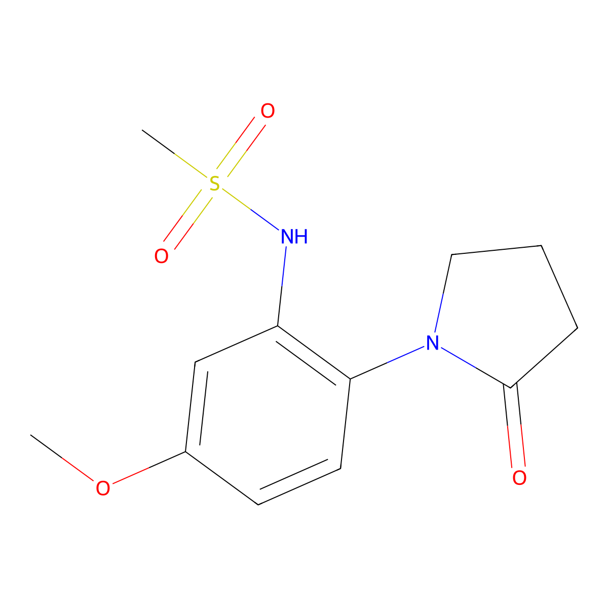 N-[5-methoxy-2-(2-oxopyrrolidin-1-yl)phenyl]methanesulfonamide molecular structure, CAS 1374550-33-0