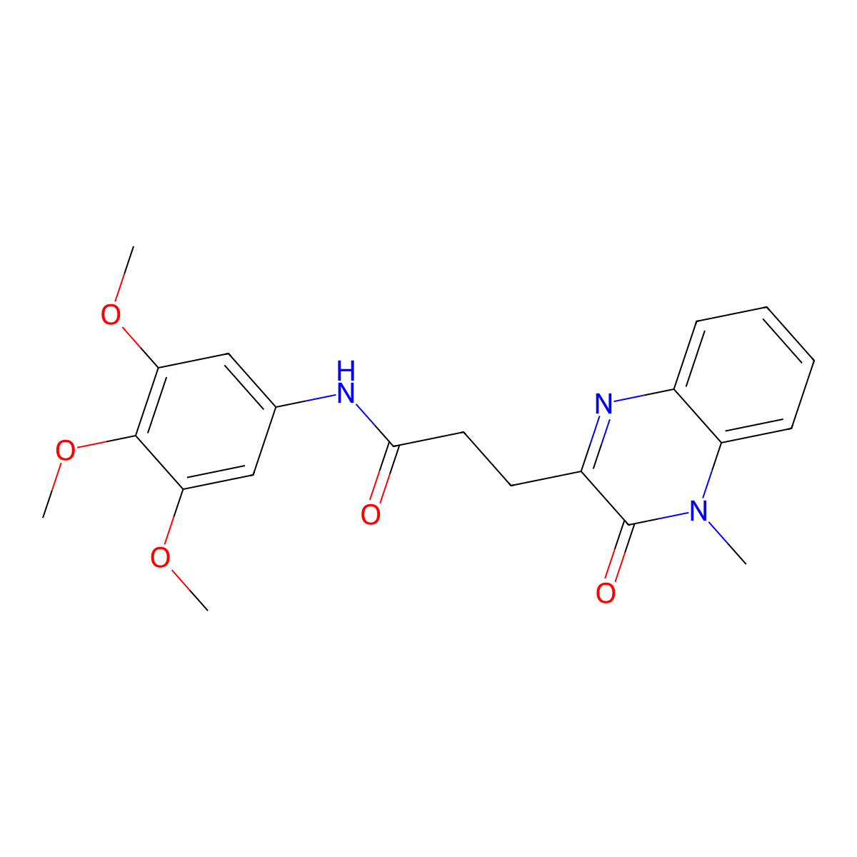 3-(4-methyl-3-oxo-3,4-dihydroquinoxalin-2-yl)-N-(3,4,5-trimethoxyphenyl)propanamide molecular structure, CAS 1374550-40-9