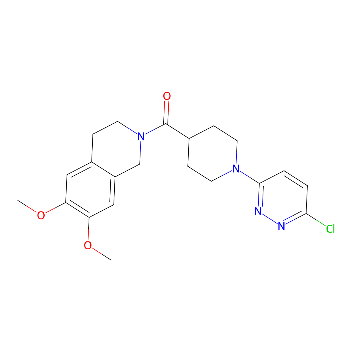 (1-(6-chloropyridazin-3-yl)piperidin-4-yl)(6,7-dimethoxy-3,4-dihydroisoquinolin-2(1H)-yl)methanone molecular structure, CAS 1374550-47-6