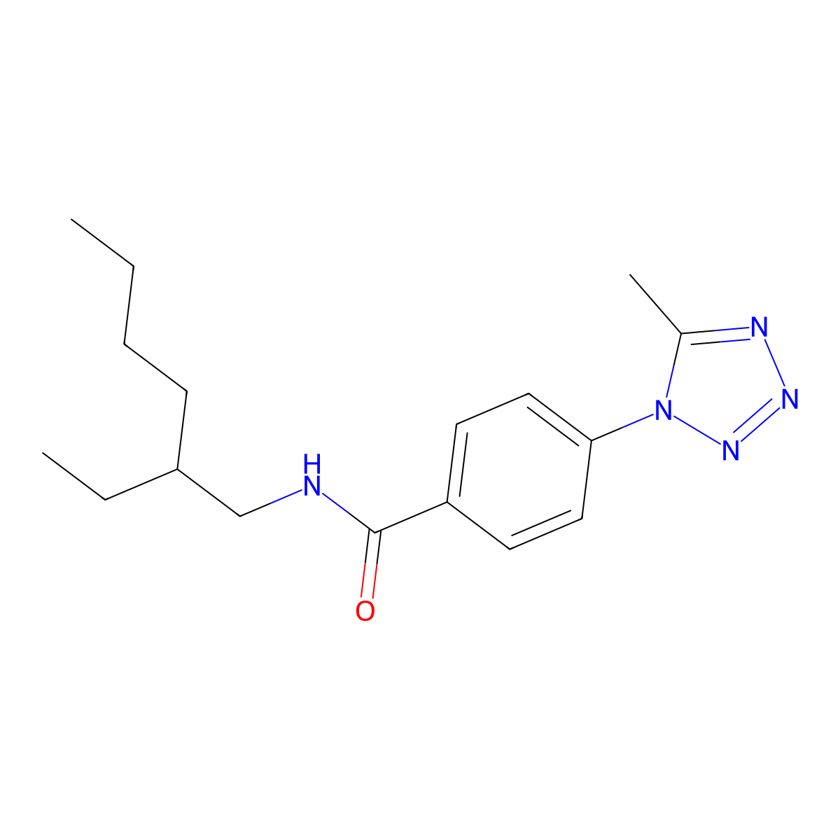 N-(2-ethylhexyl)-4-(5-methyl-1H-tetrazol-1-yl)benzamide molecular structure, CAS 1374550-99-8
