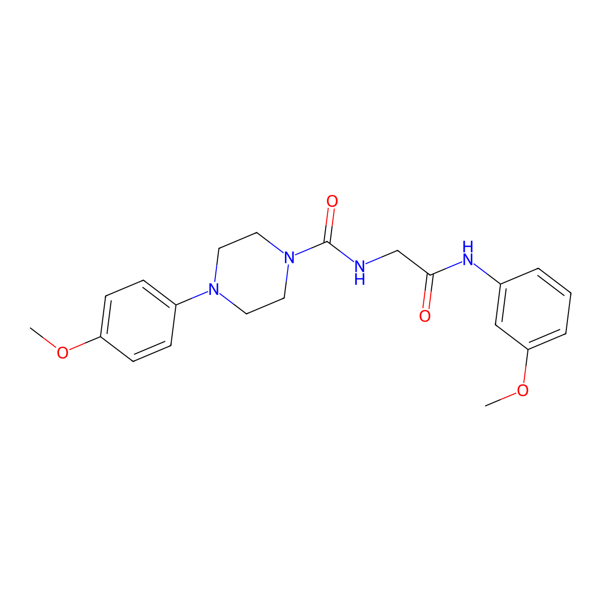 4-(4-methoxyphenyl)-N-{2-[(3-methoxyphenyl)amino]-2-oxoethyl}piperazine-1-carboxamide molecular structure, CAS 1374551-44-6