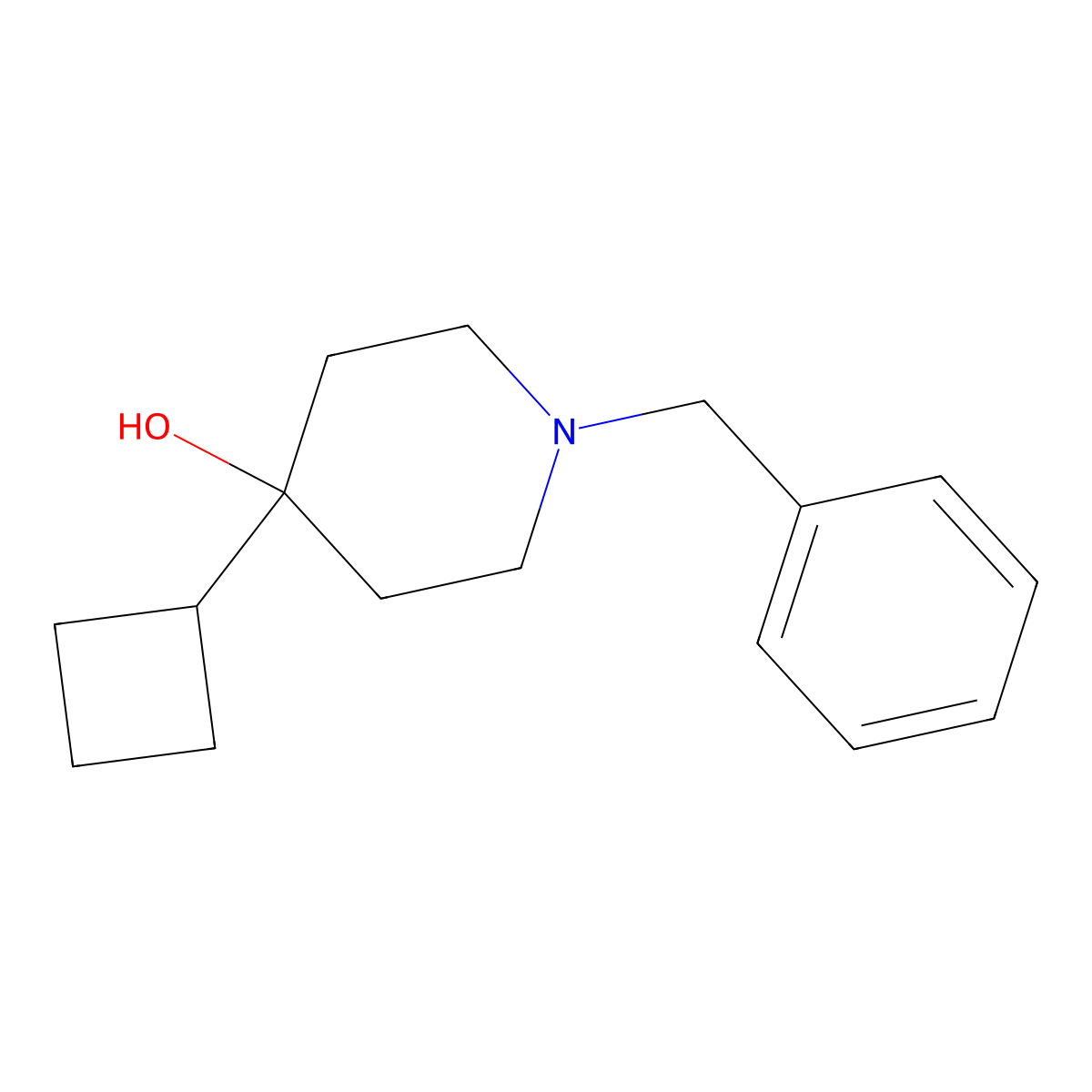 1-Benzyl-4-cyclobutylpiperidin-4-ol molecular structure, CAS 1374568-00-9