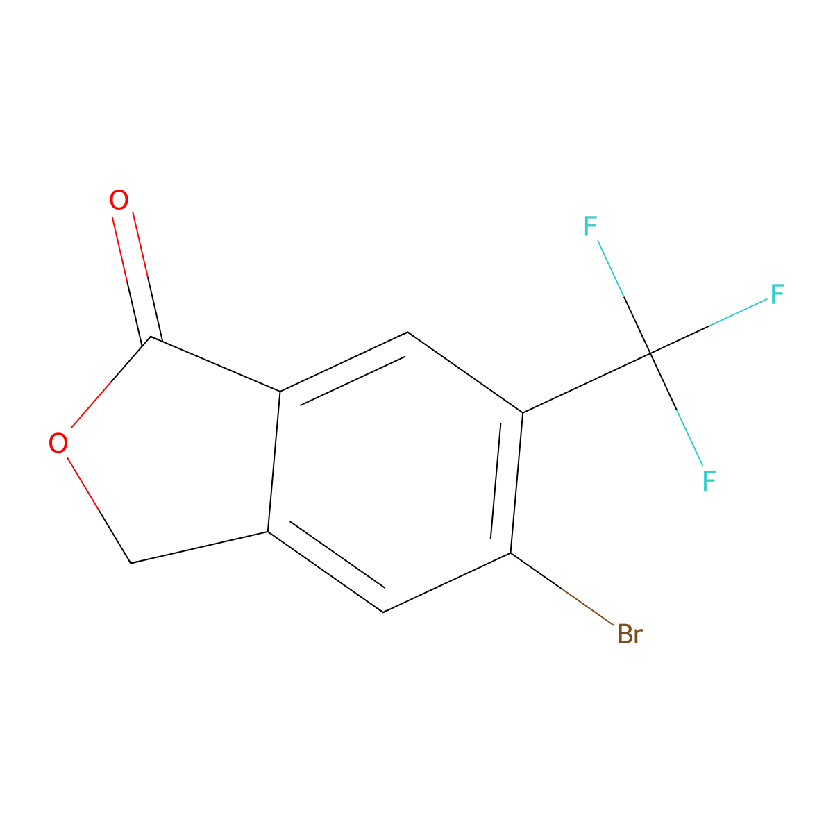 1(3H)-Isobenzofuranone, 5-bromo-6-(trifluoromethyl)- molecular structure, CAS 1374572-68-5