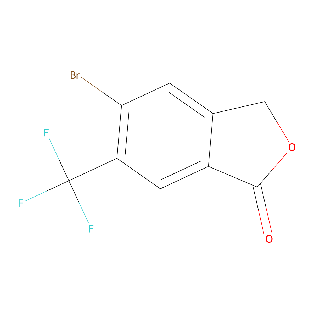 1(3H)-Isobenzofuranone, 5-bromo-6-(trifluoromethyl)- molecular structure, CAS 1374572-68-5