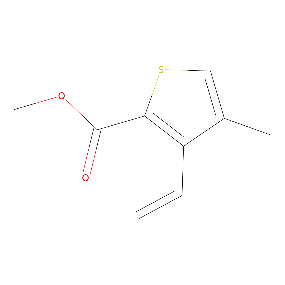 Methyl 3-ethenyl-4-methylthiophene-2-carboxylate molecular structure, CAS 1374574-34-1