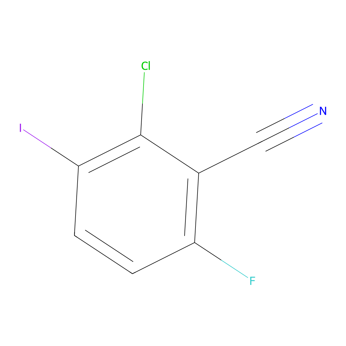2-Chloro-6-fluoro-3-iodobenzonitrile molecular structure, CAS 1374574-53-4