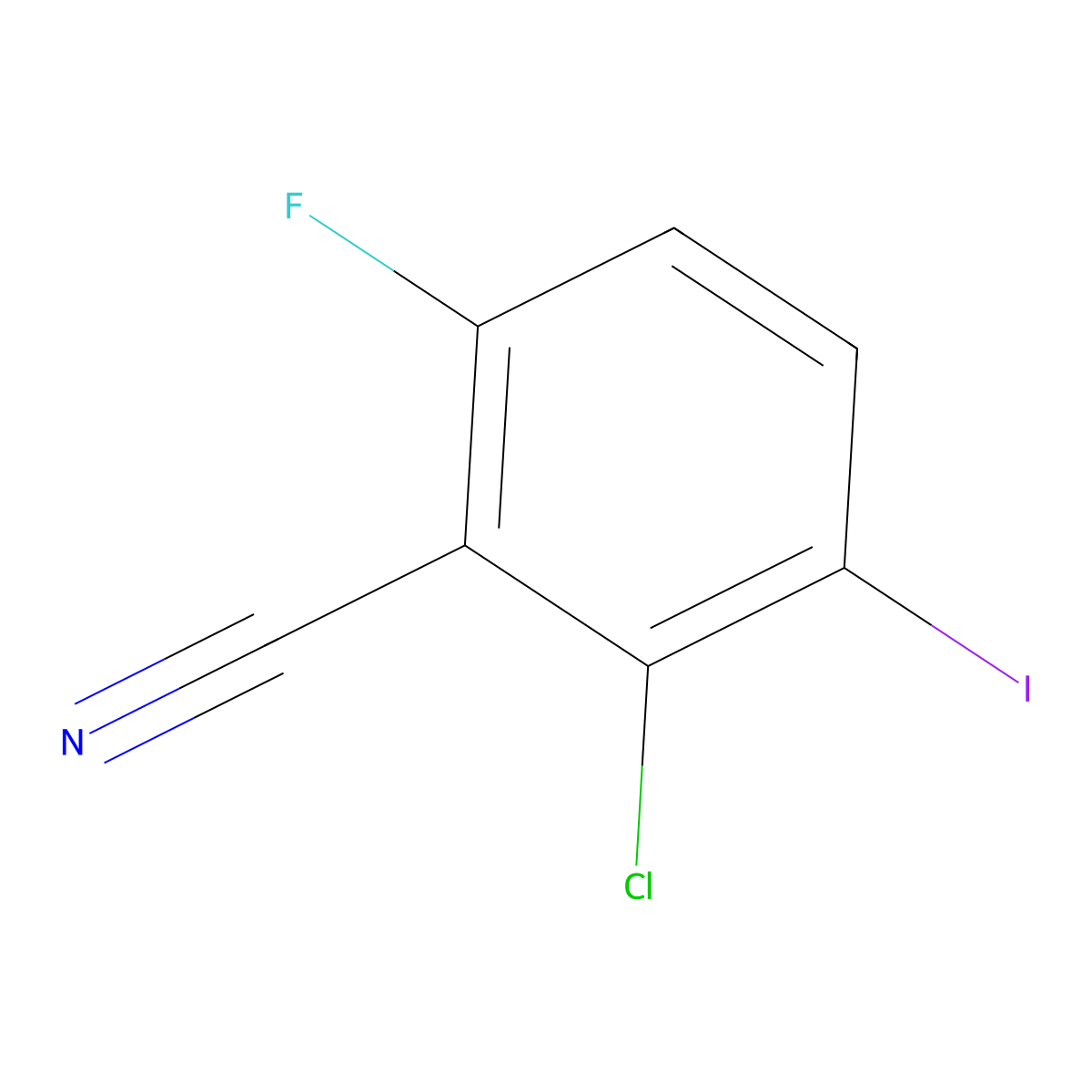 2-Chloro-6-fluoro-3-iodobenzonitrile molecular structure, CAS 1374574-53-4