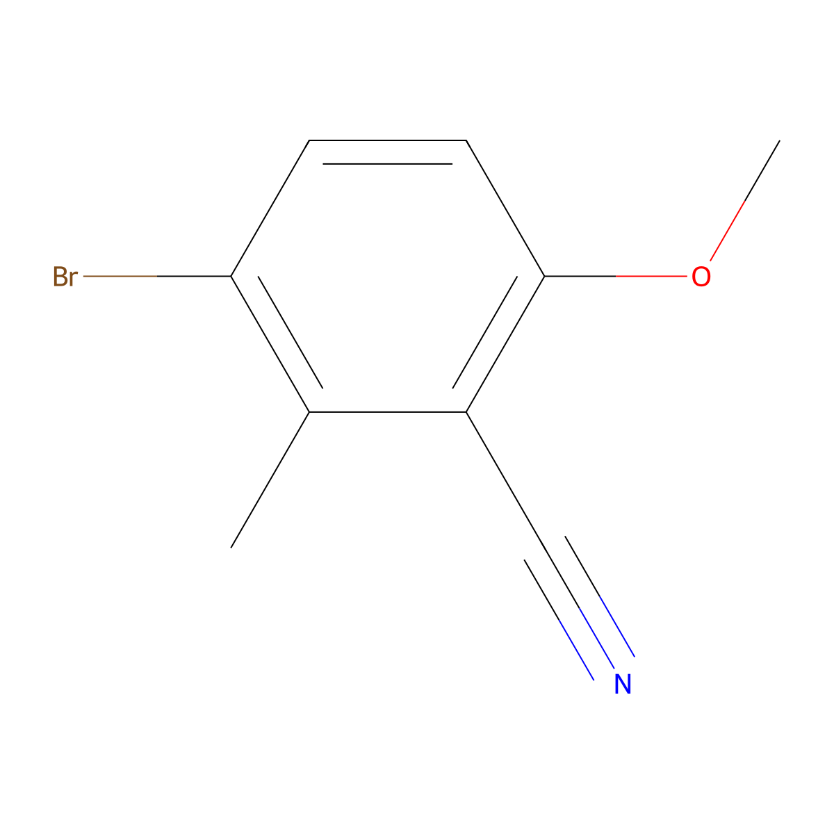 3-Bromo-6-methoxy-2-methylbenzonitrile molecular structure, CAS 1374574-57-8