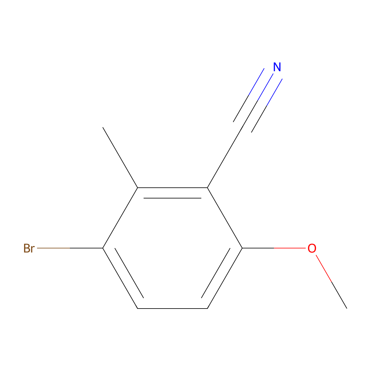 3-Bromo-6-methoxy-2-methylbenzonitrile molecular structure, CAS 1374574-57-8