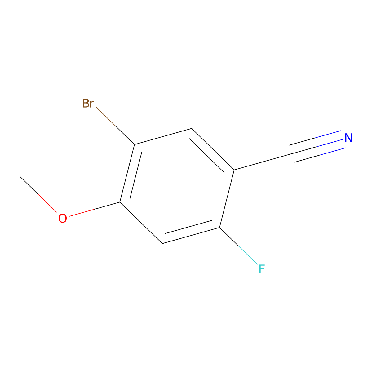 5-Bromo-2-fluoro-4-methoxybenzonitrile molecular structure, CAS 1374574-64-7