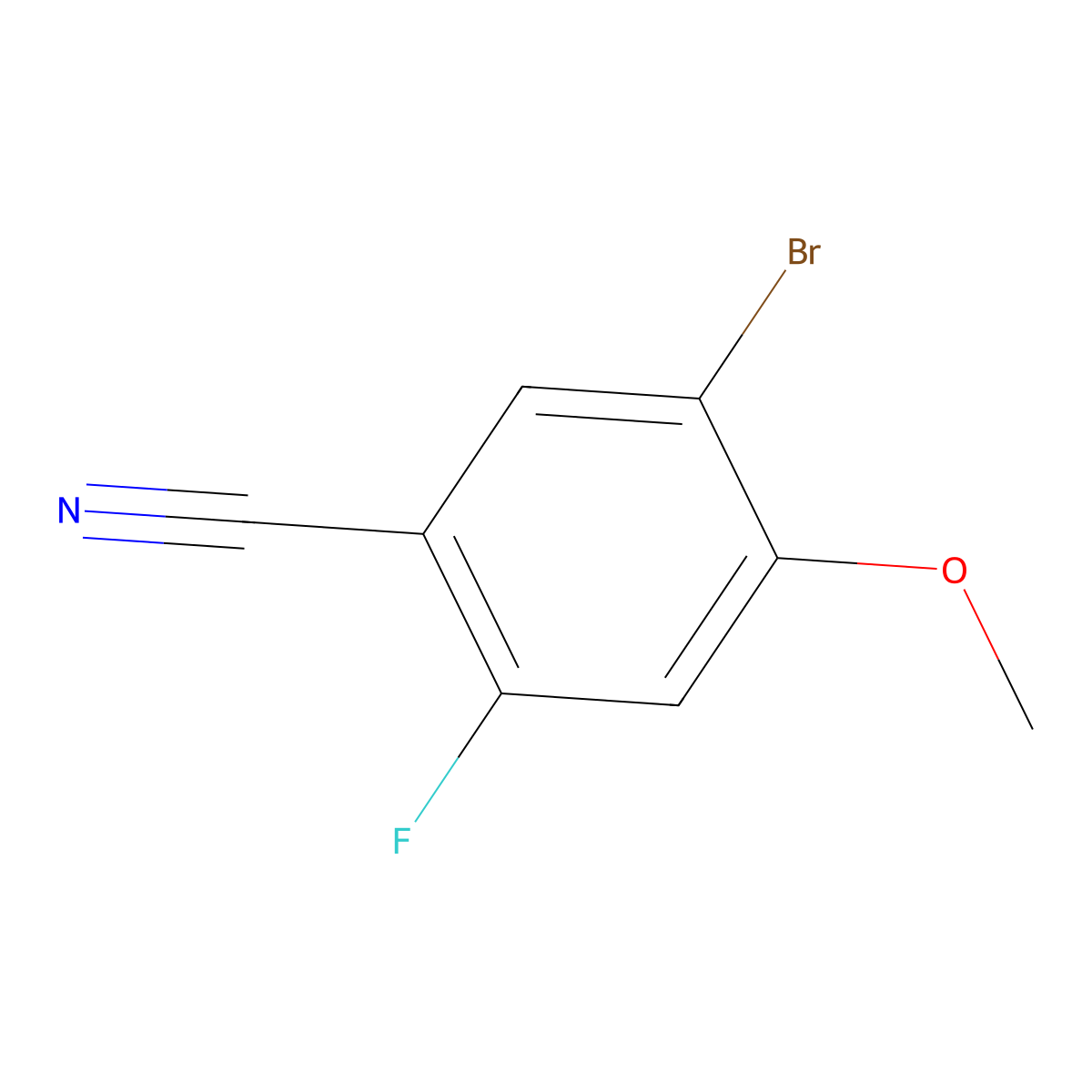 5-Bromo-2-fluoro-4-methoxybenzonitrile molecular structure, CAS 1374574-64-7