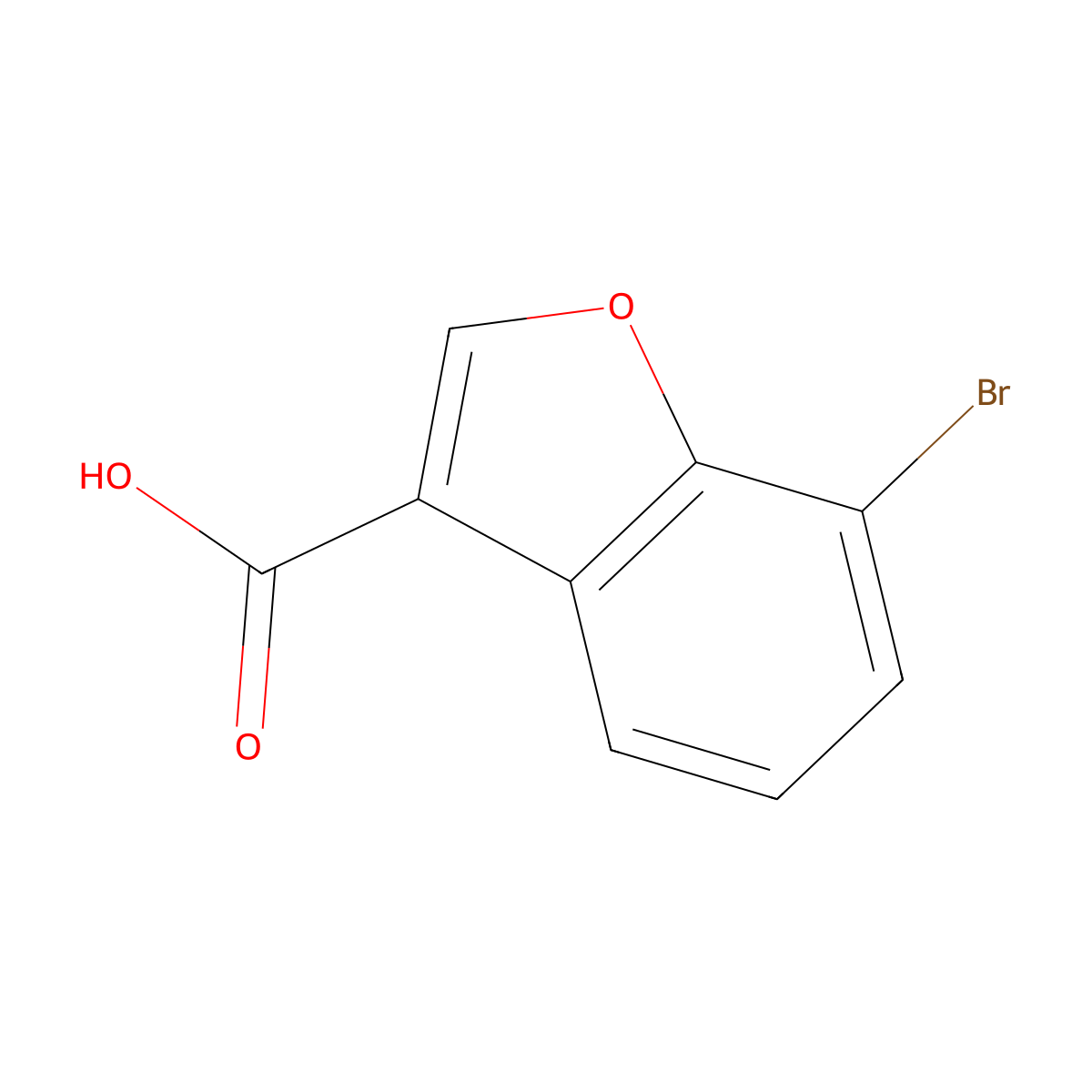7-Bromo-1-benzofuran-3-carboxylic acid molecular structure, CAS 1374574-88-5