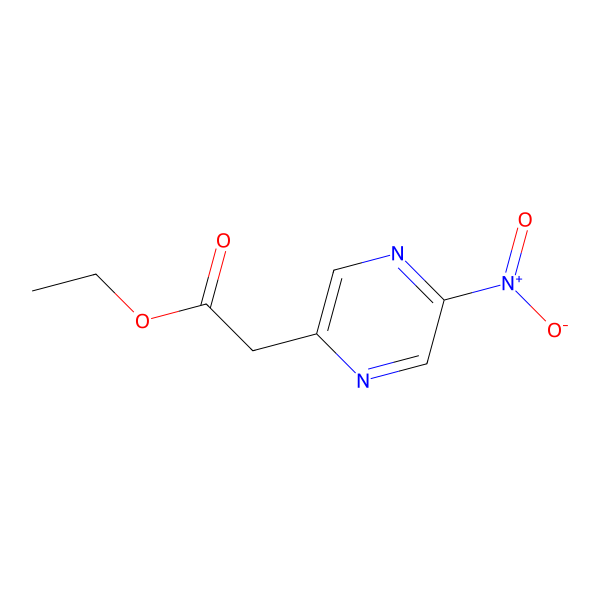 Ethyl 2-(5-nitropyrazin-2-yl)acetate molecular structure, CAS 1374575-00-4