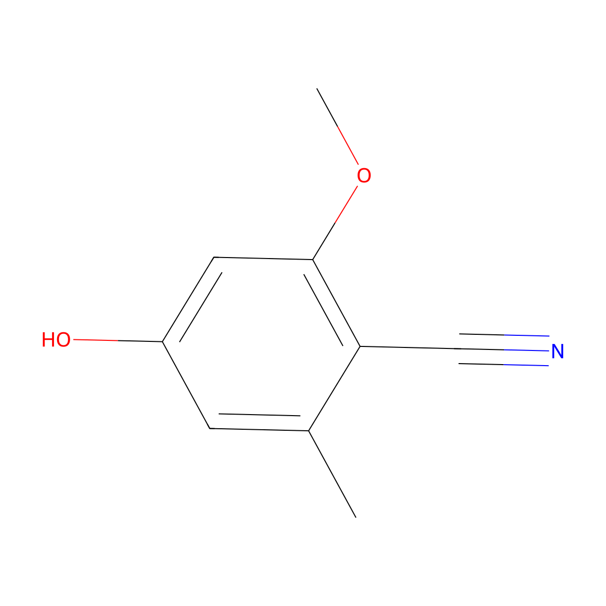 4-Hydroxy-2-methoxy-6-methylbenzonitrile molecular structure, CAS 1374575-05-9