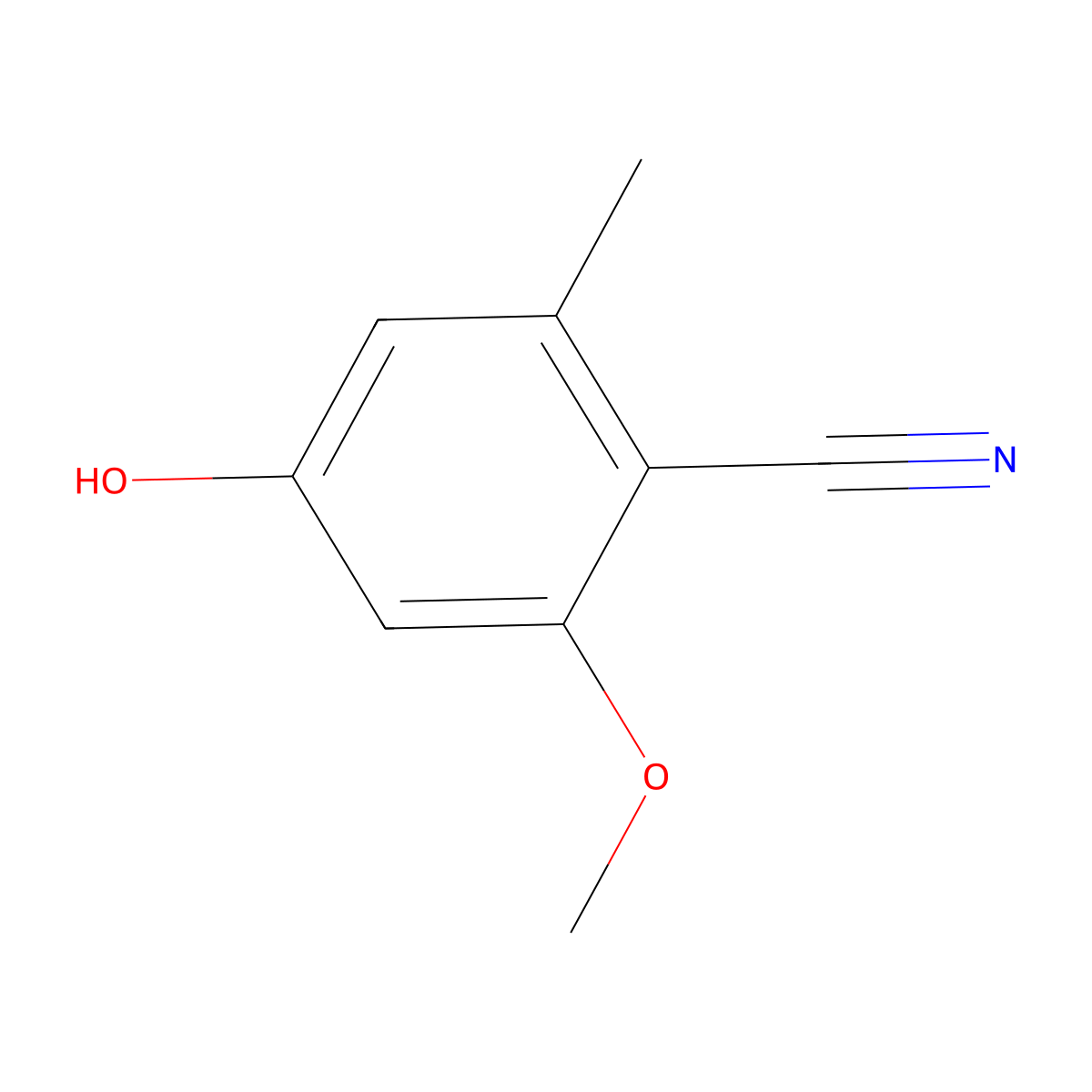 4-Hydroxy-2-methoxy-6-methylbenzonitrile molecular structure, CAS 1374575-05-9