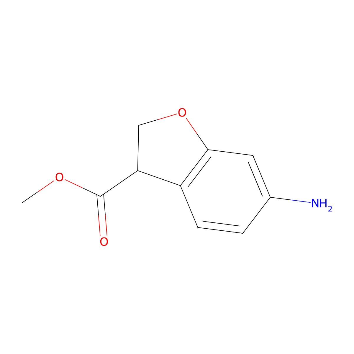 Methyl 6-amino-2,3-dihydro-1-benzofuran-3-carboxylate molecular structure, CAS 1374575-12-8