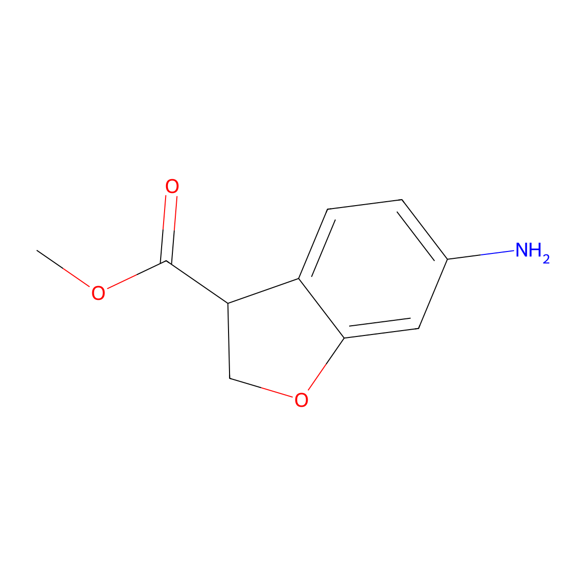 Methyl 6-amino-2,3-dihydro-1-benzofuran-3-carboxylate molecular structure, CAS 1374575-12-8