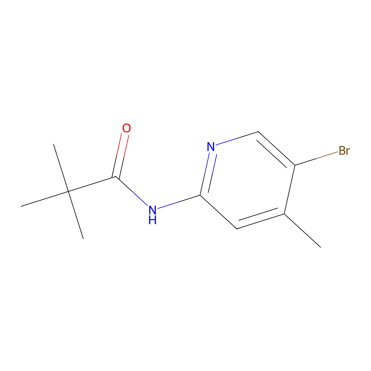 N-(5-bromo-4-methylpyridin-2-yl)pivalamide molecular structure, CAS 1374575-31-1